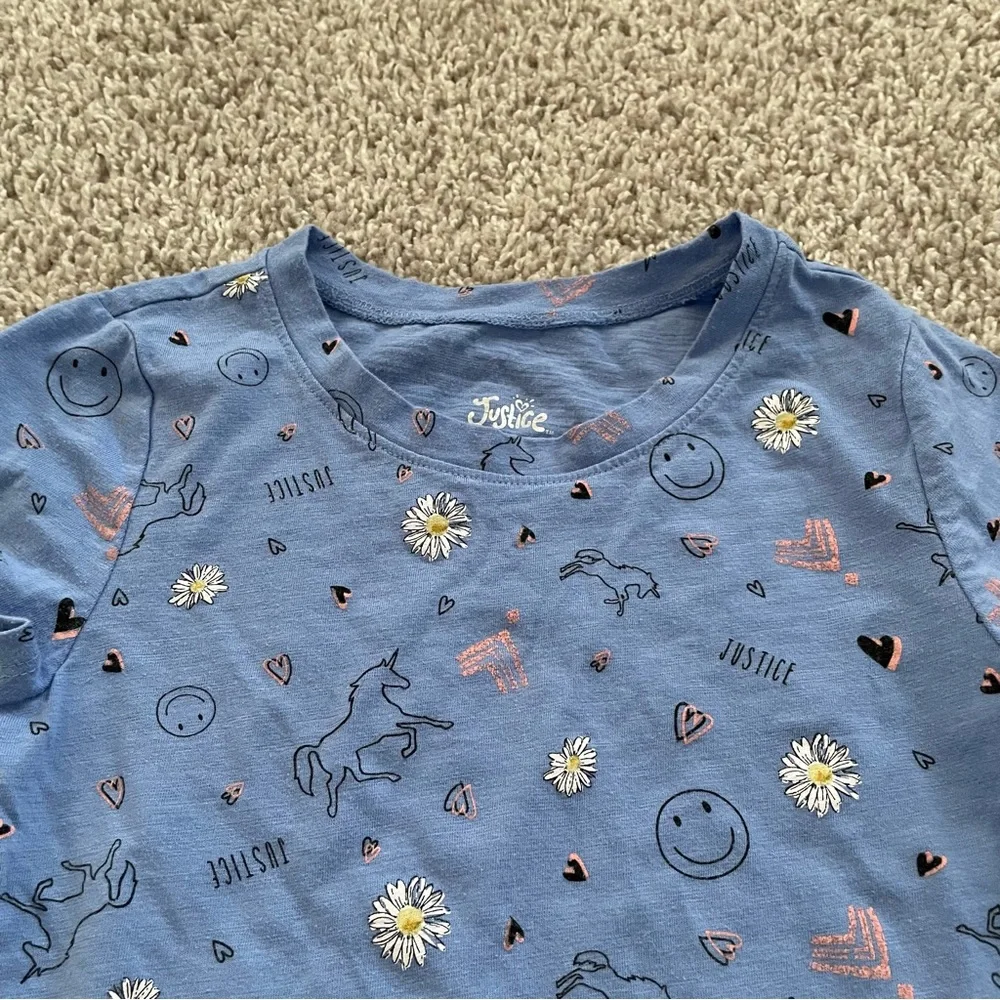 (3) Justice Girls Graphic S/S T-shirts size 7